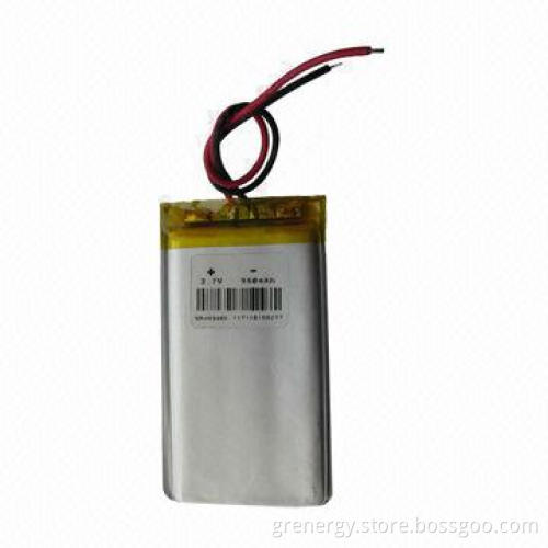 High quality lithium polymer battery, 3.7V, 720mAh, sized 3.8 x 34 x 54mm with RoHS approval